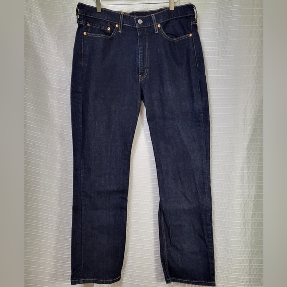 Levi's 514 Flex Straight Fit Jeans Dark Wash Blue Men's 38 (Actual 37x31) - Picture 2 of 11